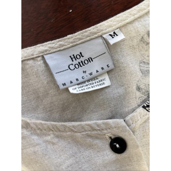 Hot Cotton Tribal Linen‎ Blend Top Size Medium 3/4 Sleeve Lagenlook Earthy Artsy - Picture 6 of 8